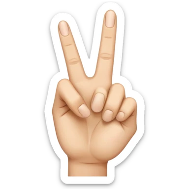 I need a hand emoji with the pointer finger and the middle finger up and together  sticker