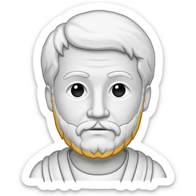 Aristotle drawing as a black outline icon, no fill, hand-drawn look sticker