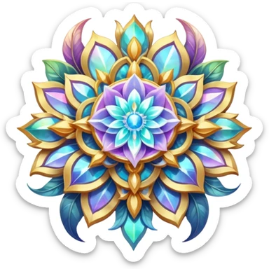 Epic divine legendary celestial flowery complex detailed iridescent aesthetic-scenery-Decorations sticker