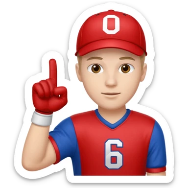  #1 glove first finger up football fan in blue (#00A3E0) and red (#F9423A)  sticker