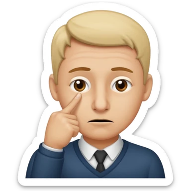 Face Swiping nose with index finger and thumb pointed down  sticker