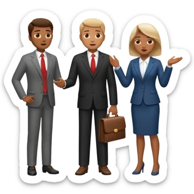 3 personas paradas. conversando debatiendo sticker