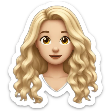 girl，Long hair in the middle, nevus at the moment sticker