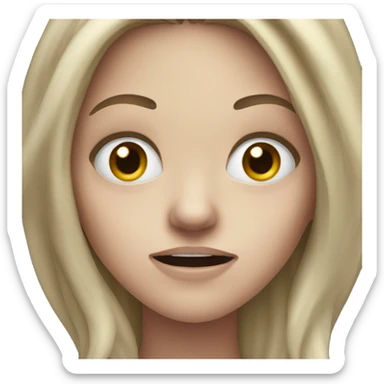 long dark hair white girl scared sticker