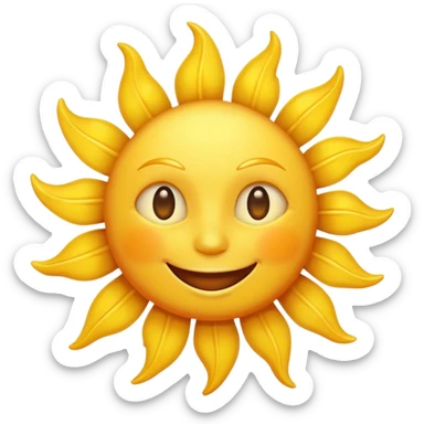 smiling sun emoji, bright and cheerful sticker