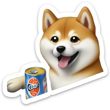 Shiba Inu driving Corvette convertible drinking Coors whole car sticker