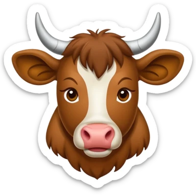 Vaca escocesa donde no se le ven los ojos sticker