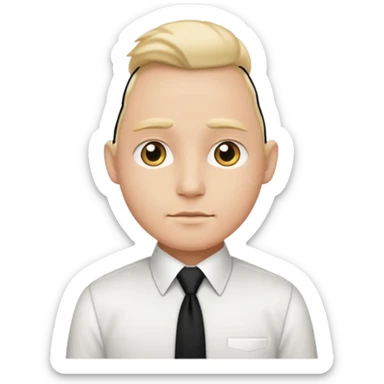 white shirt & black tie sticker