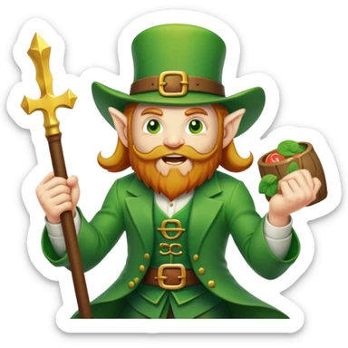 A leprechaun fighting Jesus with a slim jim sticker