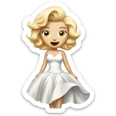marilyn monroe with dress flowing sticker