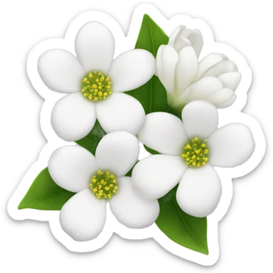 White flowers sticker