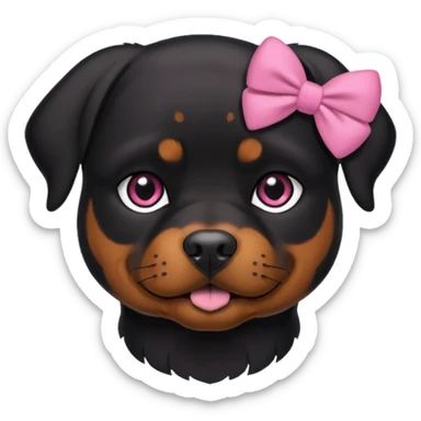 Rottweiler with a pink bow sticker