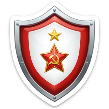 a shiny shield with the USSR flag inside sticker