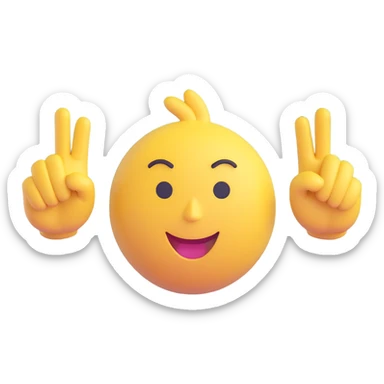 A classic yellow round emoji-style face using both hands to point at itself, with a proud or playful expression. The gesture clearly means "me" or "myself". Simple cartoon style on a clean background sticker