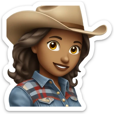Very pretty brunette cowgirl  sticker
