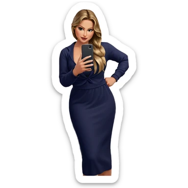 confident girl with phone sticker