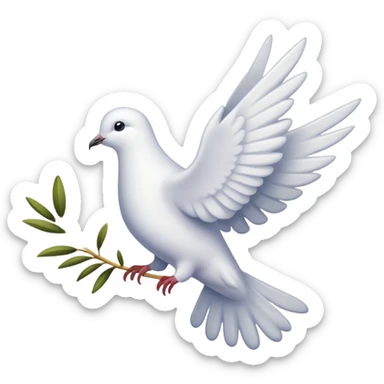 Dove of peace with olive branch and fireworks, May 9 sticker