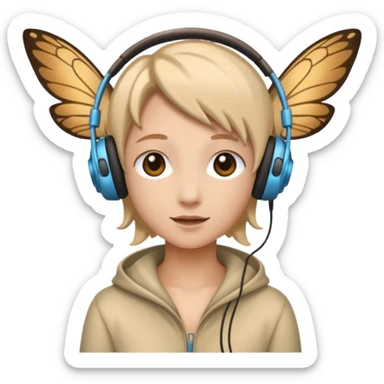 fairy headpones sticker