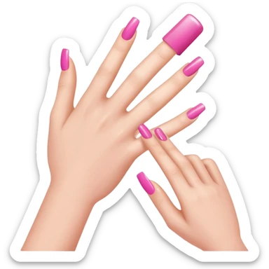 Create an emoji of a hand applying nail polish sticker