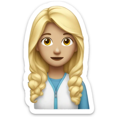 blonde teenage girl going to sleep sticker