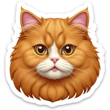 cinematic-adorable-big-eyed-fluffy-solid ginger-persian-cat-portrait-emoji,-head-tilted-playfully-with-a-sweet-expression,-fluffy-solid ginger-fur,-simplified-yet-irresistibly-cute-features-with-large,-expr sticker