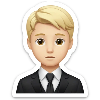 blonde boy in formal attire sticker