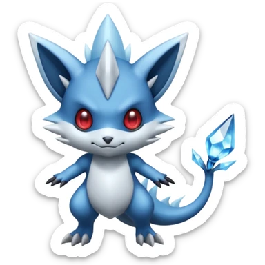 Elemental dark dusky mechanical frosty fairy-like fantasy epic rare Glalie-Sneasel-Togetic-Pokémon-Fakémon-hybrid-creature sticker