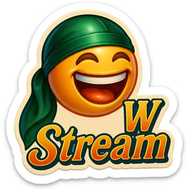 lol face
Change His durag To Green
Add the words W Stream sticker