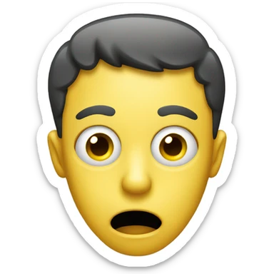 A yellow face with open (non-smiling) eyes and a hand over the mouth, used to convey shock or surprise. sticker