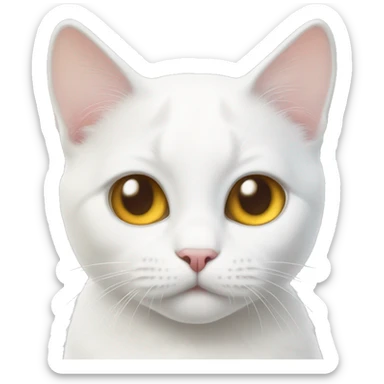 White cat with heterochromia sticker