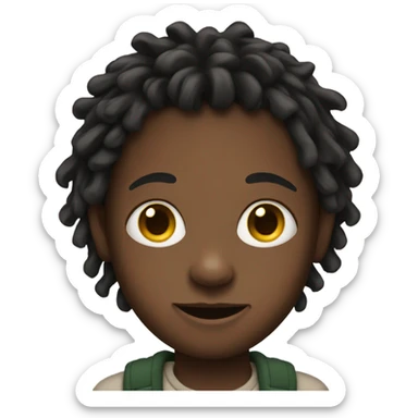 portrait of a boy looking with locs sticker