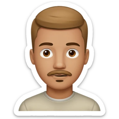 menino de 18 anos com corte americano cavanhaque e bigode  sticker