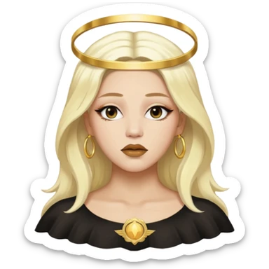 Rosalia (the singer) virgin. (Use lux album cover as reference). Hais bleached halo in hair and gold lips sticker