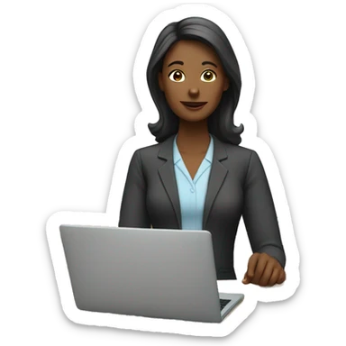 A woman teacher doing online class sticker