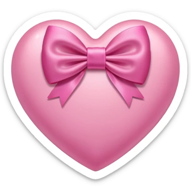 pink heart with bow in it  sticker