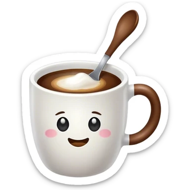 Coffee mug loving a spoon sticker