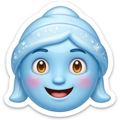 cartoon sticker of a cold and frozen emoji, colorful and cheerful, no text, suitable for WhatsApp and Instagram sticker