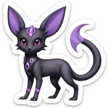 Shiny Dark Edgy Gothic Gloomy Futuristic Salandit-Umbreon-Espeon-Hybrid (Full body) sticker