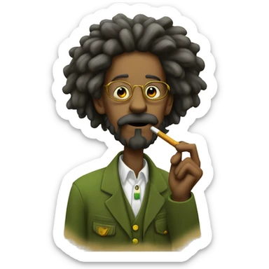 rastafari who is smoking sticker