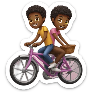 two friend on bike sticker