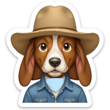 toothless hillbilly basset hound wearing a stetson sticker