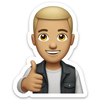 Male light skin with buzzcut hair and glas es give a thumbs up sticker