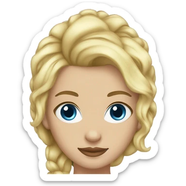 24 year old woman blonde hair blue eyes  sticker