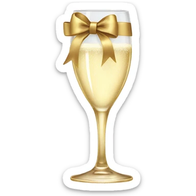 Champagne glass with a bow  sticker