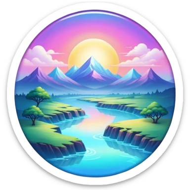 Epic divine legendary complex detailed iridescent gradients aesthetic-scenery sticker