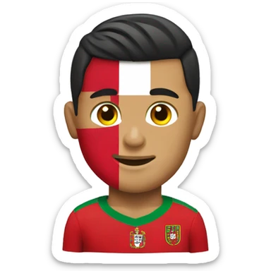 Cristiano ronaldo with the flag of Portugal  sticker