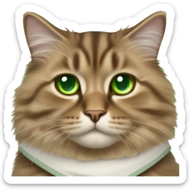 Brown Siberian cat with green eyes dressed as obi wan kenobi  sticker