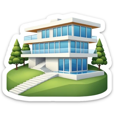 modern house on te hill sticker