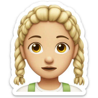 sad girl with pigtails sticker