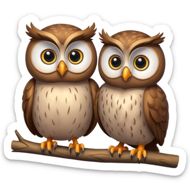 Create a high-quality 3D render that transforms the emojis 🦉 into 3D objects. Pixar-style, 

 sticker